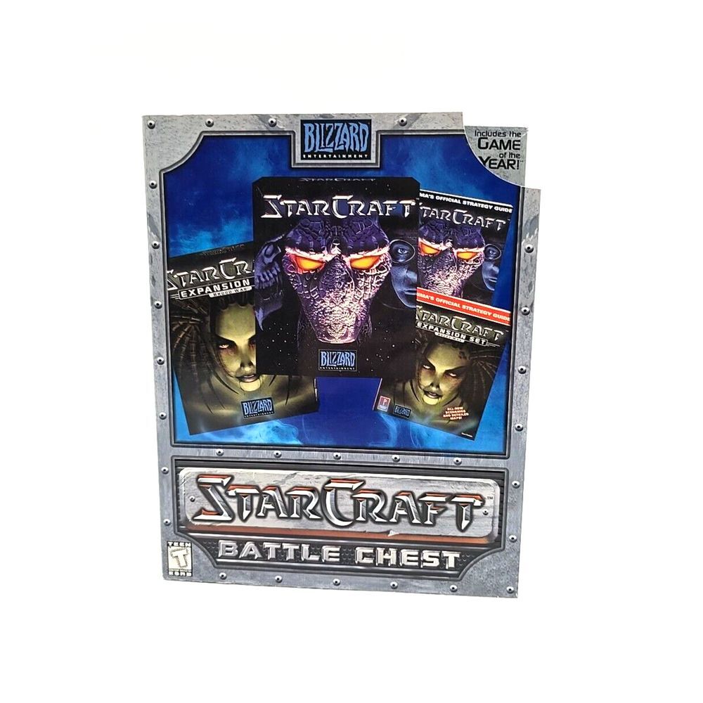 StarCraft Battle Chest PC Game Vintage Blizzard‎  W/GUIDES